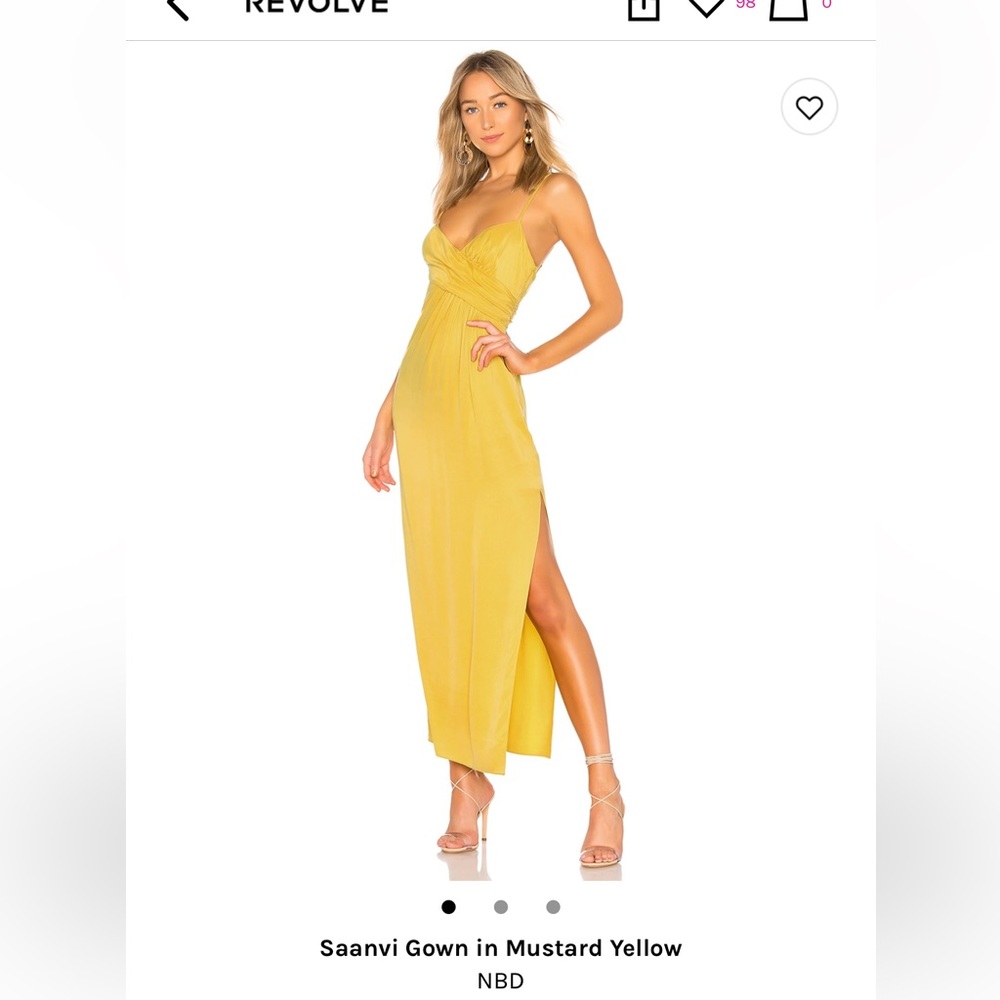 Revolve NBD Saanvi yellow formal dress size xs